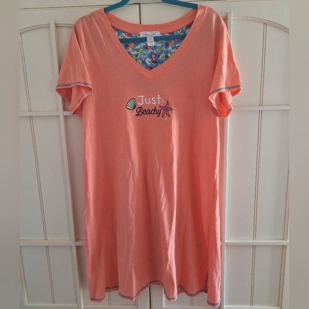 Rene Rofe Orange and Blue Seashell Sleepwear - Picture 10 of 11